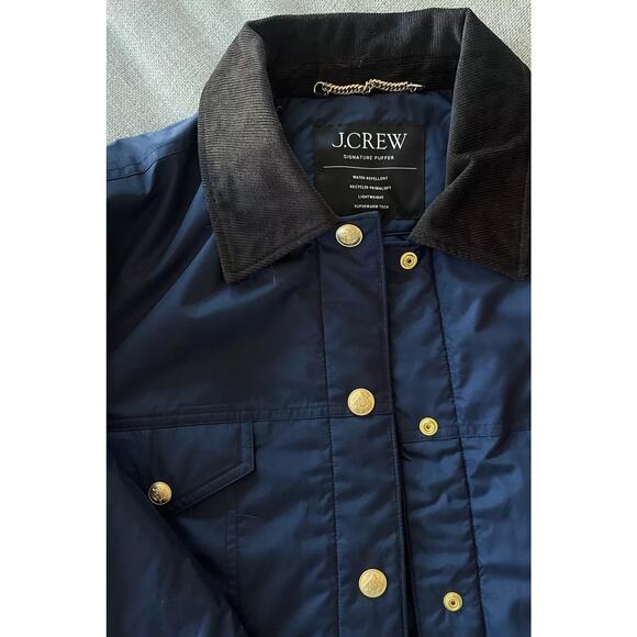 J.Crew Puffer Trucker Jacket Corduroy Collar Navy - S - Picture 4 of 6
